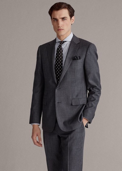 Men's Ralph Lauren Handmade Wool Sharkskin Suits | 374950KOC